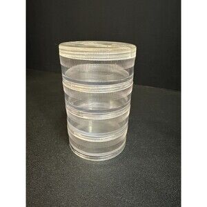 Vintage Clear Plastic Stackable Storage Container – 4 Tier Screw-Lid